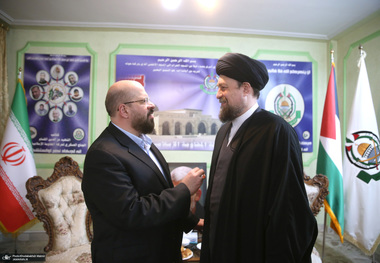 حضور سید حسن خمینی در دفتر نمایندگی جنبش مقاومت اسلامی فلسطین حماس در تهران  