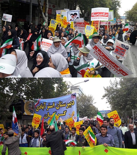 راهپیمایی 13 آبان در شهرها و برخی روستاهای گلستان برگزار شد