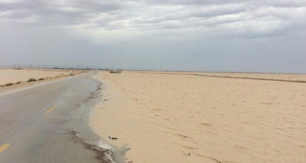 آبگرفتگی جاده ساحلی گناوه به بوشهر را مسدود کرد