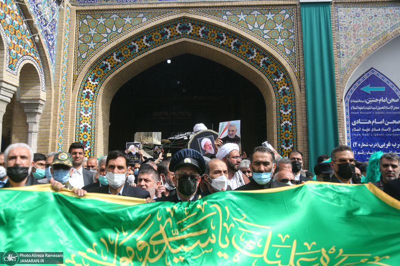 مراسم تشییع و خاکسپاری پیکر آیت الله ری شهری (ره) در حرم حضرت عبدالعظیم حسنی (ع)