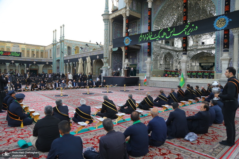 مراسم تعویض پرچم حرم حضرت معصومه (س) در شب اول ماه محرم‎‎