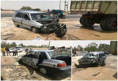 برخورد کامیون با پراید در مسیر ماهشهر - هندیجان 5 مصدوم بر جا گذاشت