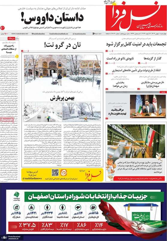 گزیده روزنامه های 1 بهمن 1404