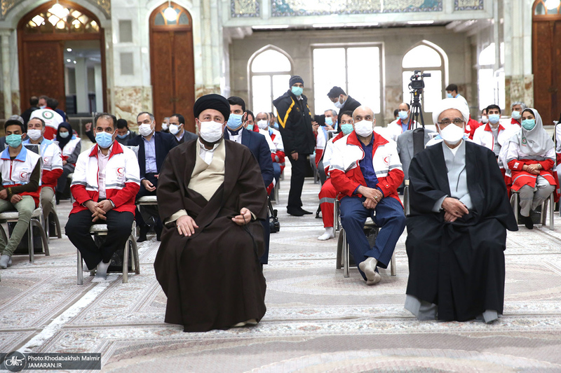 دیدار رئیس و اعضای جمعیت هلال‌احمر  با سید حسن خمینی