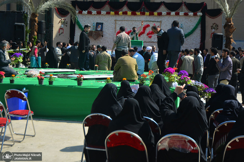 مراسم تشییع و تدفین 2 شهید گمنام در دانشگاه آزاد تهران جنوب
