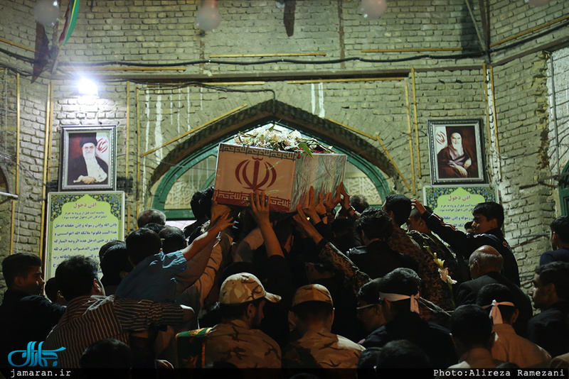 وداع با پیکر مطهر شهید امیر‌سعید قاسمی در امامزاده صالح(ع) فرحزاد 