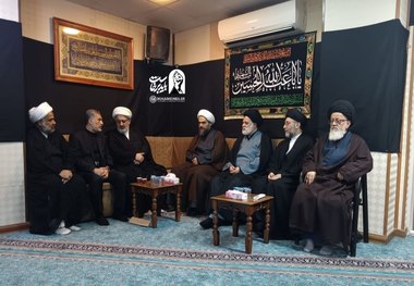 دیدار علما و بزرگان نجف اشرف با فرزند ارشد رهبر شهید انقلاب اسلامی + عکس