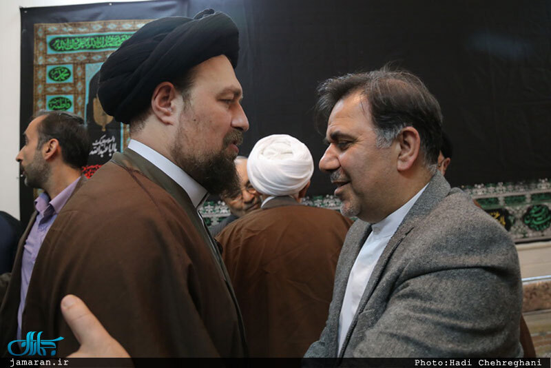 حضور سید حسن خمینی در منزل مرحوم حاج شيخ محمد حسن قرهى(ره)