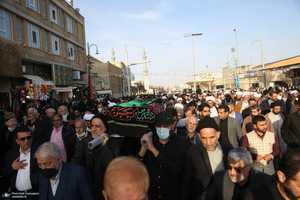 تشییع و تدفین پیکر همسر شهید مطهری در قم