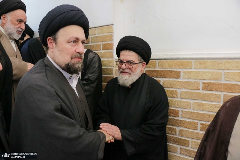 حضور آیت الله سید حسن خمینی در مراسم وداع با آیت الله العظمی شبری زنجانی (ره)
