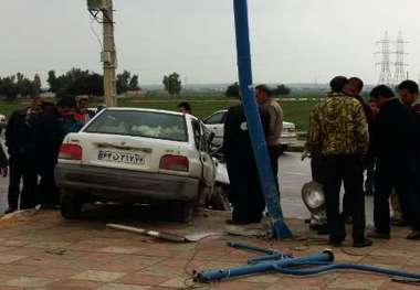 برخورد پراید با تیر برق جان مادر و پسر آملی را گرفت