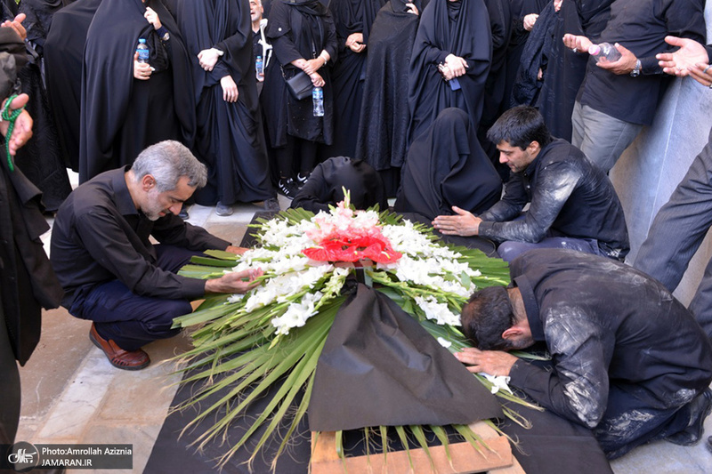 مراسم خاکسپاری پیرغلام اهل بیت(ع) حاج مصطفی طالبی در جوار حرم امام خمینی(س)