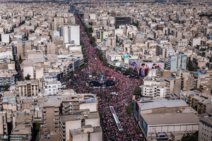 تصاویر هوایی از مراسم تشییع پیکر مطهر رهبر شهید انقلاب در تهران