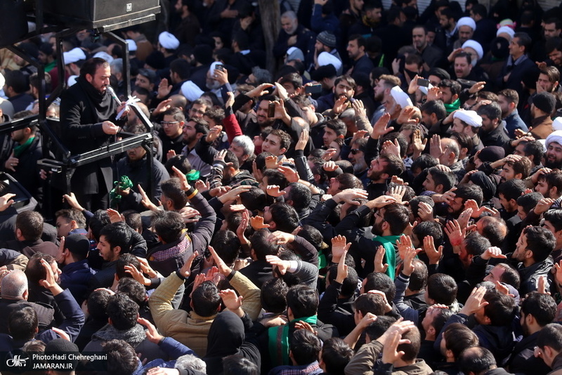 دسته عزاداری روز شهادت حضرت زهرا(س) با حضور آیت الله العظمی وحید خراسانی