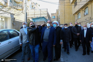 مراسم تشییع همسر آیت الله ری شهری با حضور سید حسن خمینی