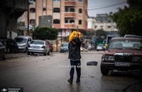  حمله طوفان و هوای سرد به آوارگان فلسطینی در رفح (8)