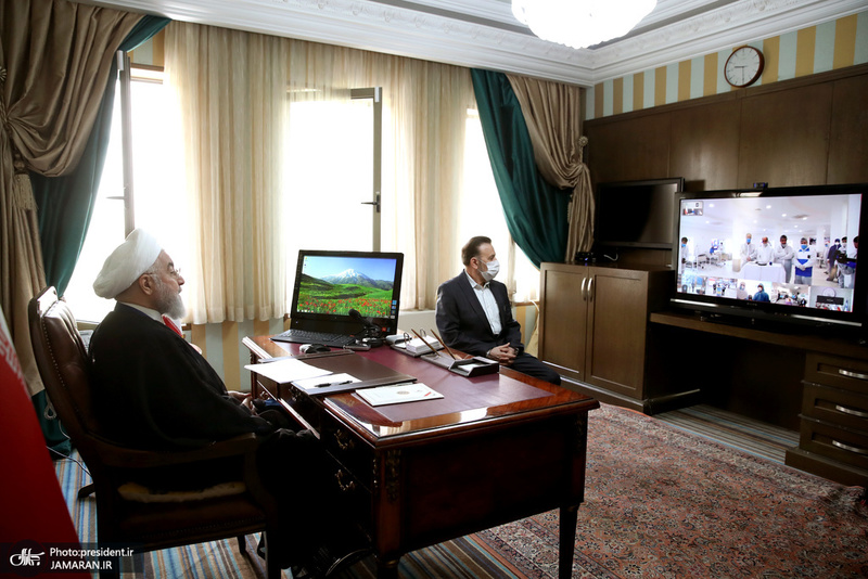 ویدئو کنفرانس رییس جمهور با فرماندهی پلیس راهور کشور ، مراکز درمانی و کارخانه تولید لوازم بهداشتی در چهار استان کشور