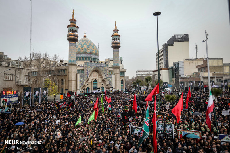 تجمع بزرگداشت شهید سپهبد سلیمانی در میدان فلسطین تهران