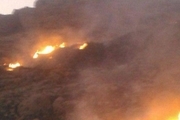 پنج هکتار از درختان جنگلی خنج در آتش سوخت