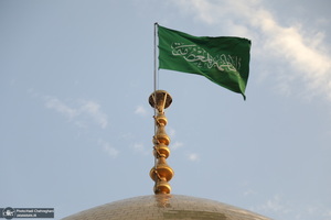 مراسم تعویض پرچم حرم حضرت معصومه (س) در شب اول ماه محرم‎‎