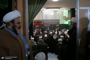 عزاداری در بیوت مراجع عظام تقلید و علما در سالروز شهادت حضرت فاطمه(س)