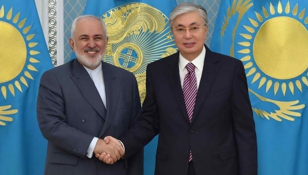 دیدار ظریف با رئیس جمهور قزاقستان