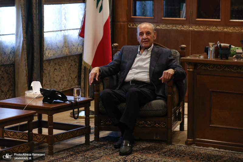 دیدار علی لاریجانی با رییس مجلس لبنان