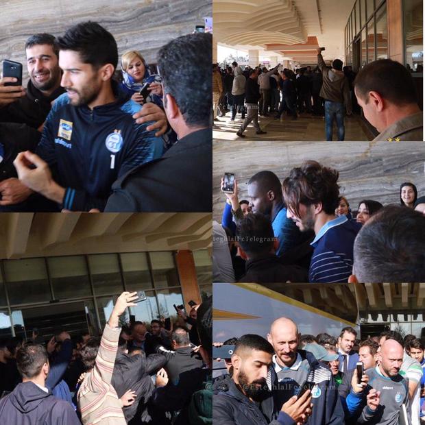 استقبال هواداران استقلال مقابل هتل پیش از حرکت تیم به ورزشگاه +عکس
