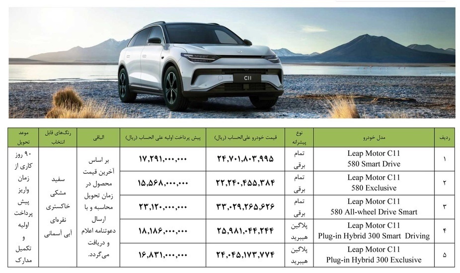 فروش خودرو جدید C11