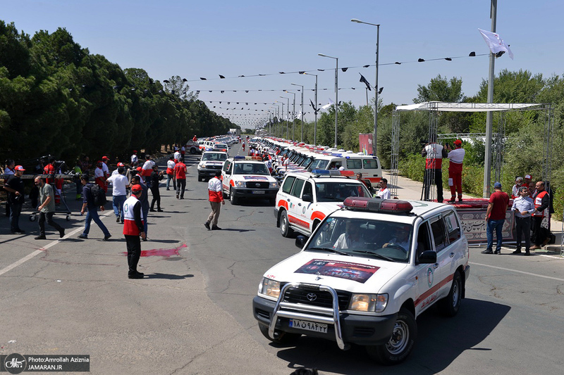 بدرقه 22 هزار امدادگر هلال احمر از جوار حرم امام خمینی (س)