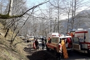 مصدومیت 14 نفر در سقوط مینی بوس گردشگران به دره ای در ماسال گیلان