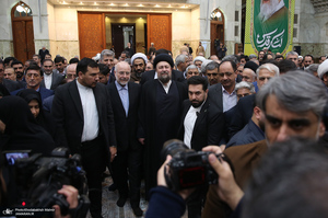 مراسم تجدید میثاق رئیس و نمایندگان مجلس شورای اسلامی با آرمان های امام خمینی (س)