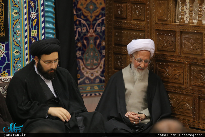 عزاداری اباعبدالله الحسین(ع) در بیت آیت الله العظمی جوادی آملی با حضور سید علی خمینی
