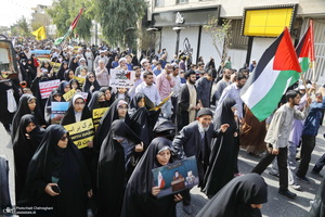 راهپیمایی مردم قم در حمایت از مردم فلسطین