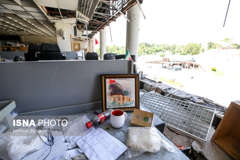 تصاویری از ساختمان شیشه‌ای سازمان صدا و سیما پس از تجاوز وحشیانه رژیم صهیونیستی