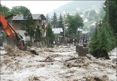 آغاز فصل بارندگی و نگرانی ازاحتمال طغیان رودخانه سردآبرود در کلاردشت