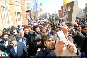 حضور سید علی خمینی در راهپیمایی 22 بهمن 