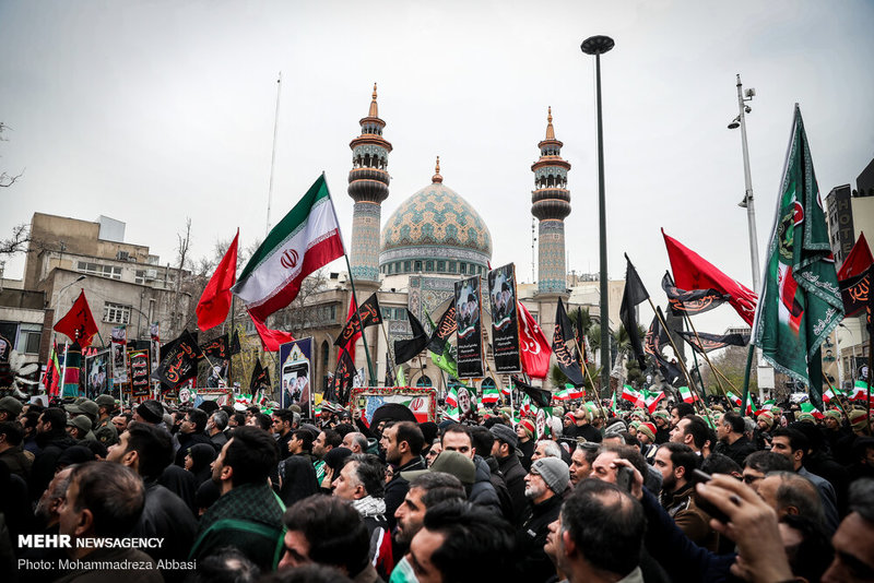 تجمع بزرگداشت شهید سپهبد سلیمانی در میدان فلسطین تهران