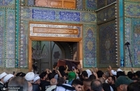 حضور هزاران نفر در مراسم تشییع پیکر همسر آیت الله العظمی سیستانی (6)