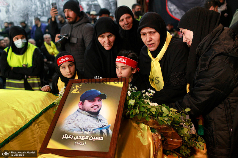 مراسم تشییع شهدای حزب الله در بیروت