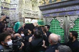 مراسم تشییع و خاکسپاری پیکر آیت الله ری شهری (ره) در حرم حضرت عبدالعظیم حسنی (ع)