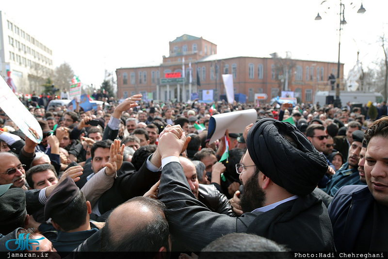 سخنرانی سید حسن خمینی در راهپیمایی 22 بهمن ارومیه‎