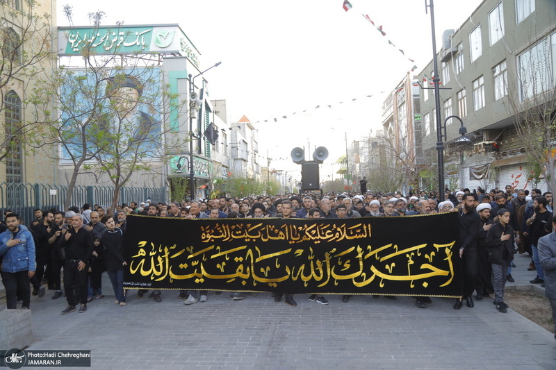 دسته عزاداری شهادت حضرت علی (ع) با حضور آیت‌الله العظمی وحید خراسانی