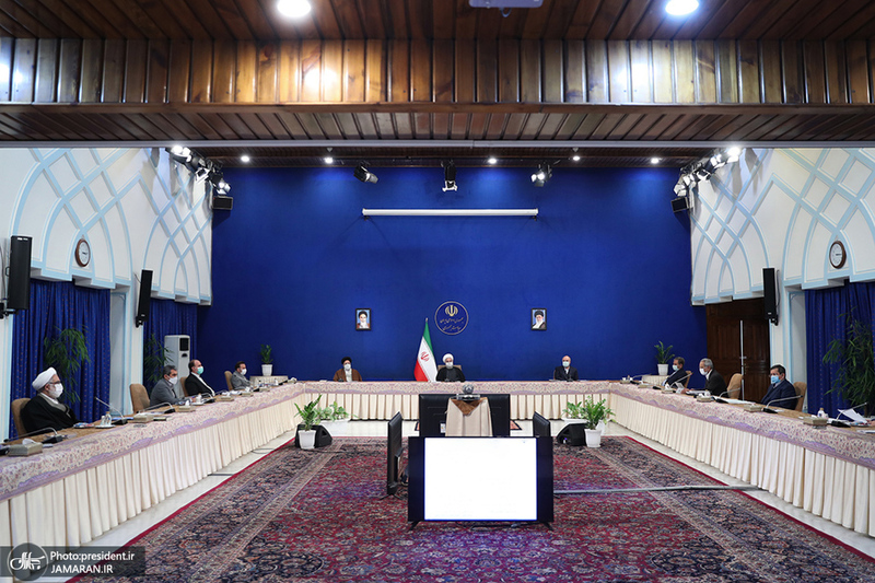 جلسه شورای عالی هماهنگی اقتصادی با حضور روحانی، رئیسی و قالیباف