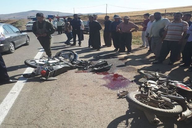۲ موتورسیکلت‌سوار در تصادف جاده روستایی تکاب کشته شدند