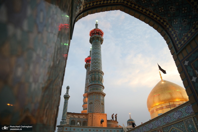 مراسم تعویض پرچم حرم حضرت معصومه (س) در شب اول ماه محرم‎‎