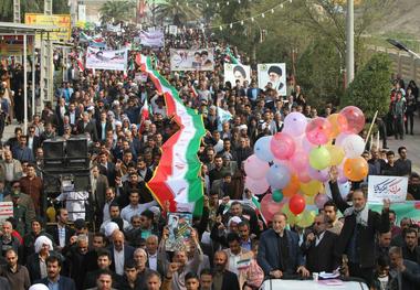 راهپیمایی 22 بهمن در شهرستان شوش برگزار شد