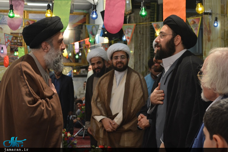 جشن بزرگ روز مباهله در حسینیه صنف لباس فروش تهران با حضور سید علی خمینی