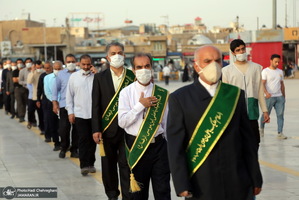 پیاده روی خادمان حرم کریمه اهل بیت(ع) در شب ولادت امام رضا(ع)