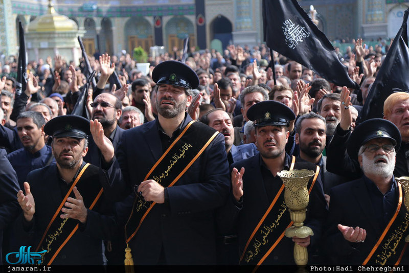 دسته عزاداری خادمان حرم حضرت معصومه ( س) در روز شهادت امام رضا (ع)